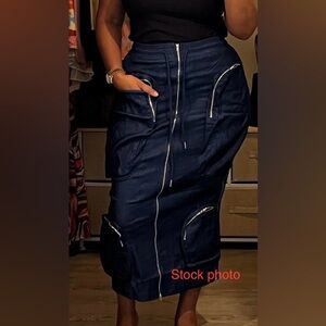Denim Cargo Skirt
